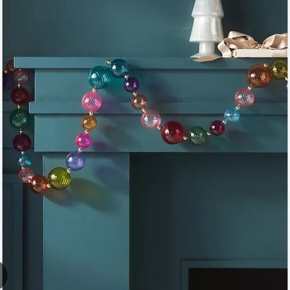 Anthropologie Glass Orbs Swirl Garland NEW WITH TAG - Picture 1 of 2